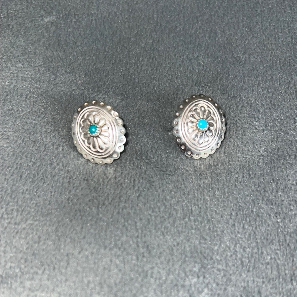 Sterling silver earrings with turquoise accent
